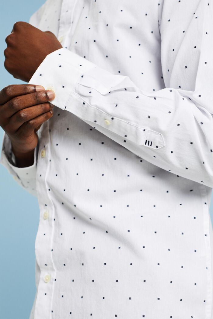 Koszula z bawełny z haftem, fason slim fit, WHITE, detail image number 3