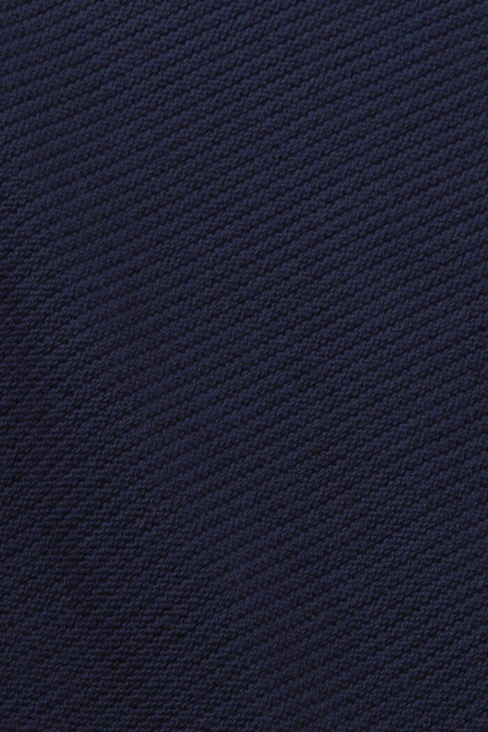 Sweter z dekoltem w serek z fakturowanej dzianiny, NAVY, detail image number 5