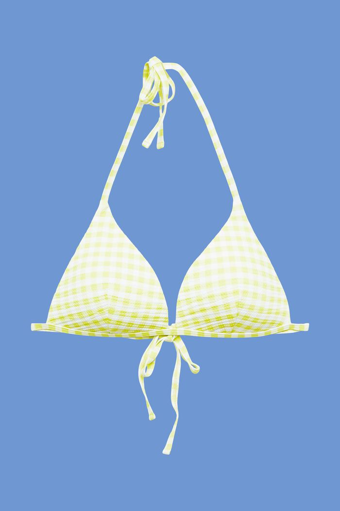 Wyściełana góra od bikini z wiązaniem na szyi, LIME YELLOW, detail image number 4