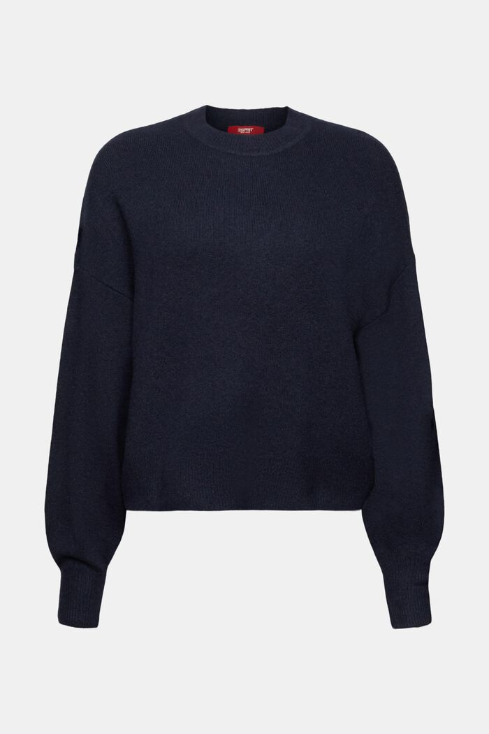 Dzianinowy sweter z szerokimi rękawami, NAVY, detail image number 6