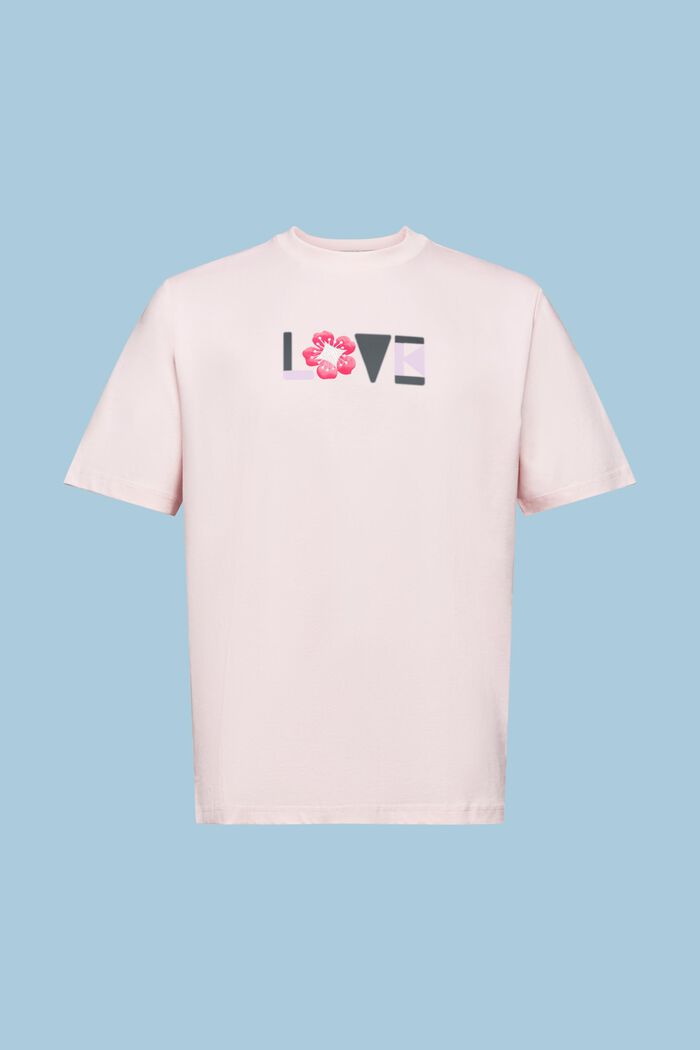 T-shirt z nadrukiem z bawełny pima, unisex, PASTEL PINK, detail image number 8