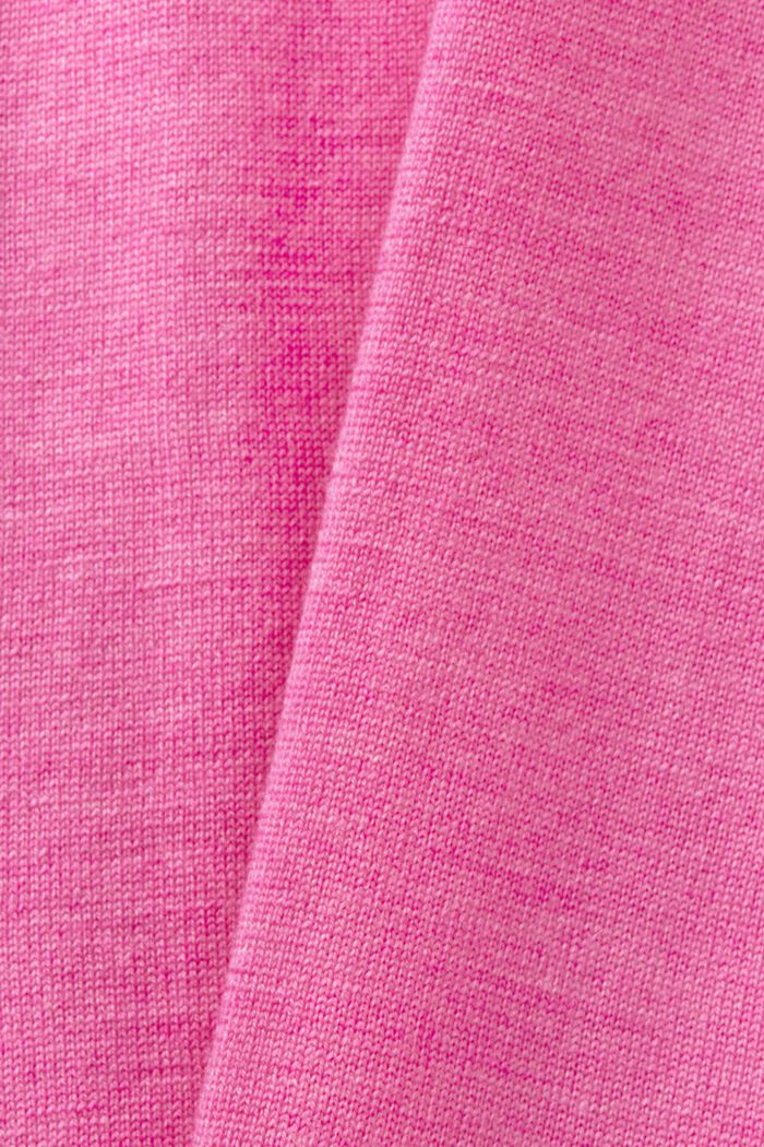 Oversizowy wełniany sweter z półgolfem, PINK FUCHSIA, detail image number 6