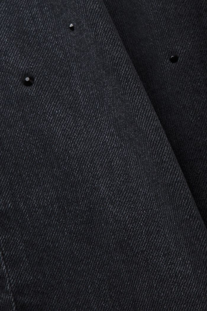 Klasyczne dżinsy w stylu retro z wysokim stanem, BLACK DARK WASHED, detail image number 7