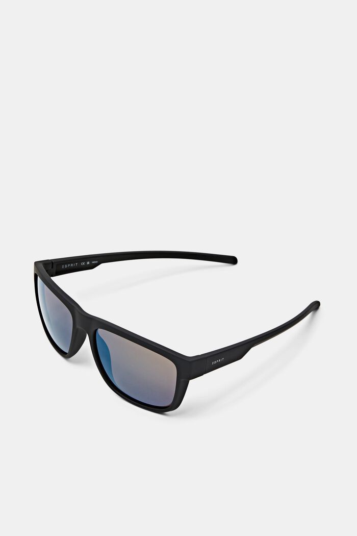 Sportowe okulary przeciwsłoneczne w matowej oprawce, BLACK, detail image number 0