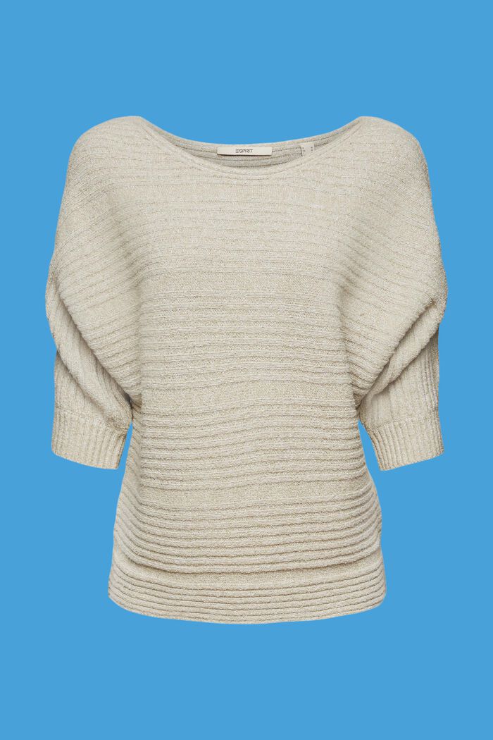 Fakturalny sweter z krótkim rękawem, DUSTY GREEN, detail image number 5