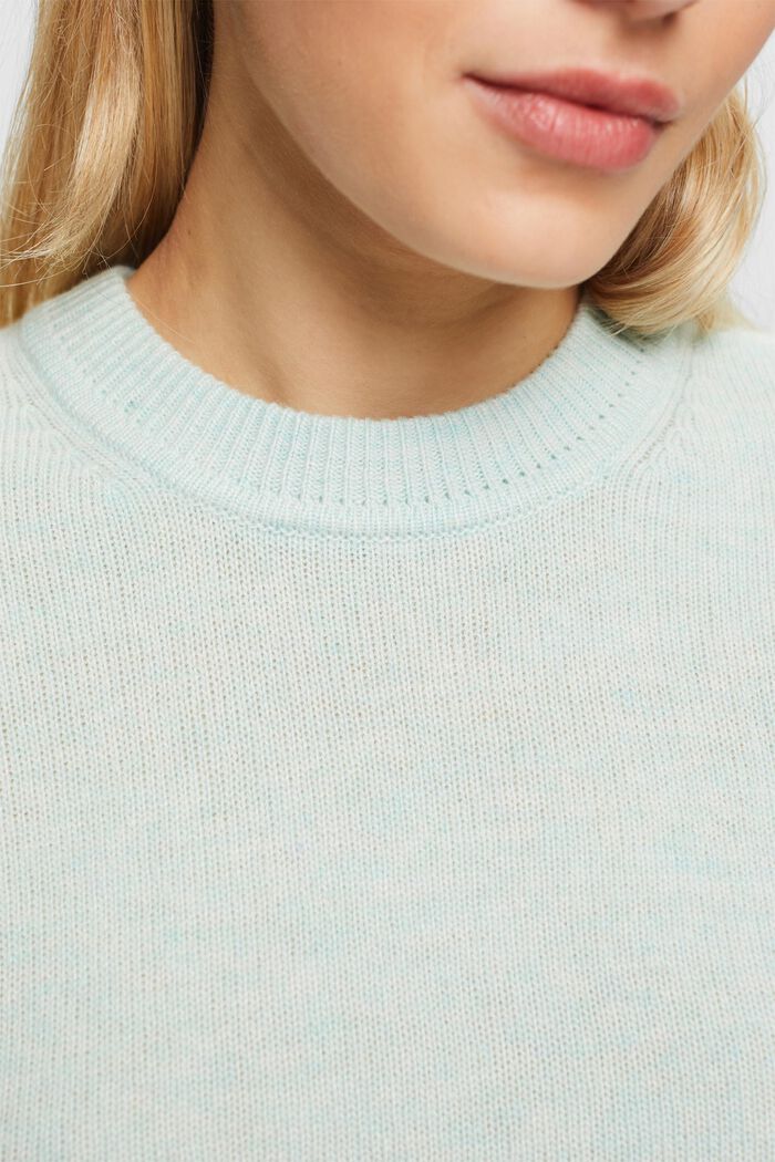 Sweter z krótkim rękawem, LIGHT AQUA GREEN, detail image number 3