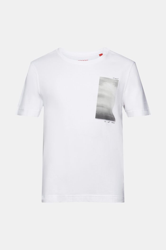 T-shirt z nadrukiem z bawełny organicznej, WHITE, detail image number 6