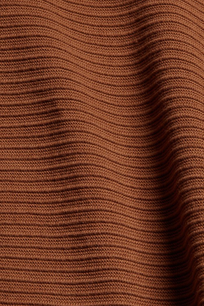 Niezapinany kardigan w prążki z bawełny ekologicznej, TOFFEE, detail image number 4