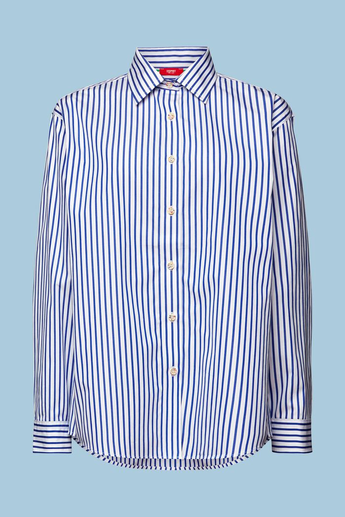 Koszula w paski z popeliny, BRIGHT BLUE, detail image number 6