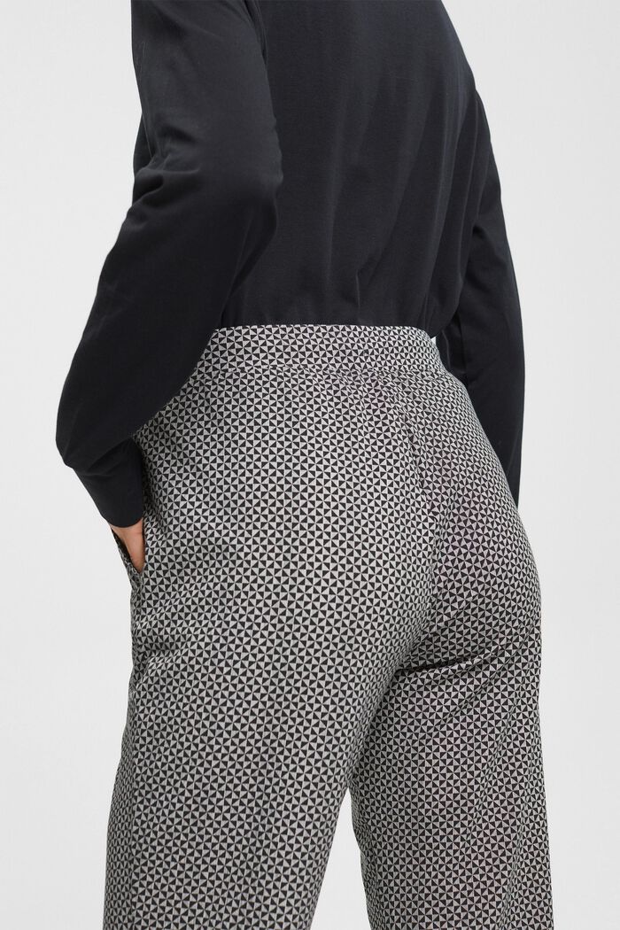 Dżersejowe spodnie z nadrukiem i koronką, BLACK, detail image number 3