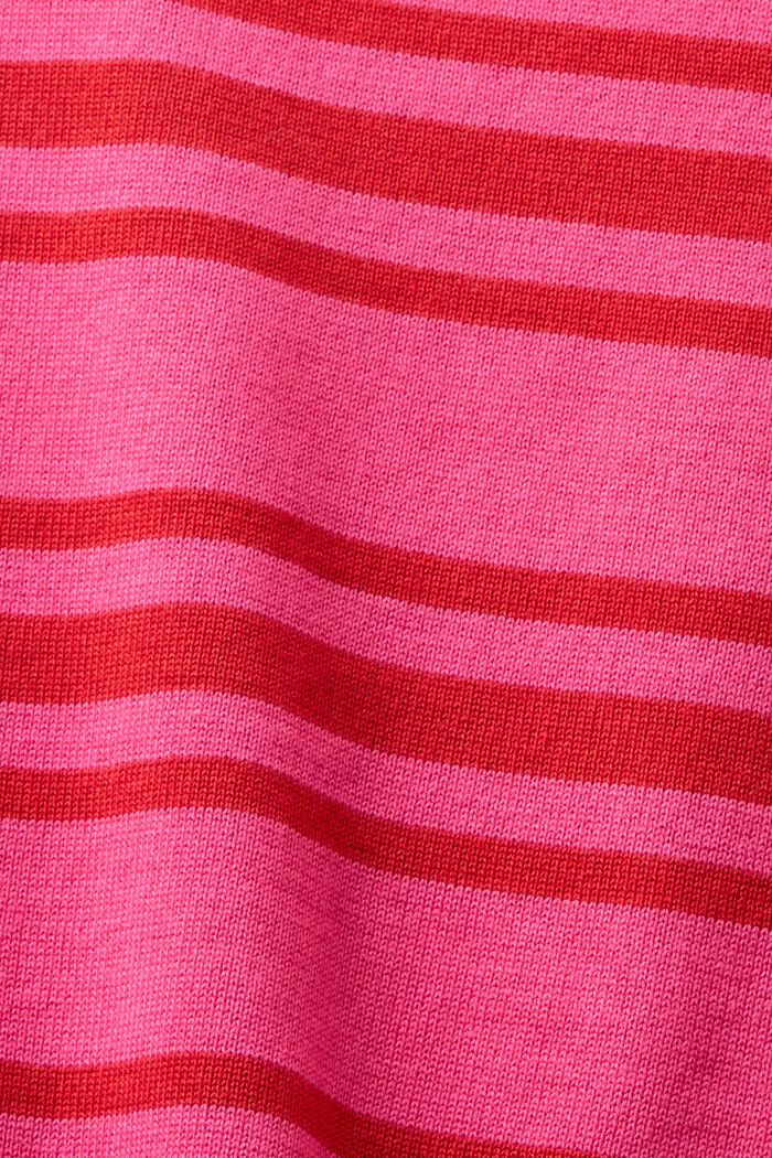Bluza w paski z okrągłym dekoltem, PINK FUCHSIA, detail image number 5