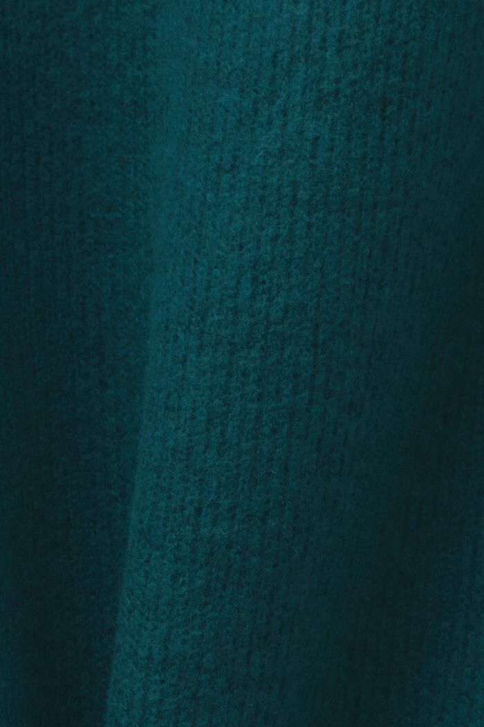 Spódnica midi z prążkowanej dzianiny, EMERALD GREEN, detail image number 5