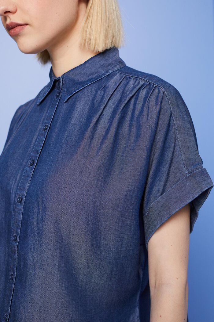 Oversizowa bluzka koszulowa, TENCEL™, BLUE DARK WASHED, detail image number 2