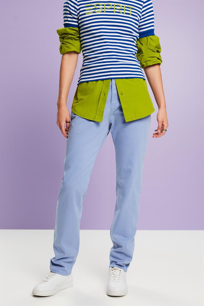 Spodnie z diagonalu, fason slim fit, BLUE LAVENDER, detail image number 0