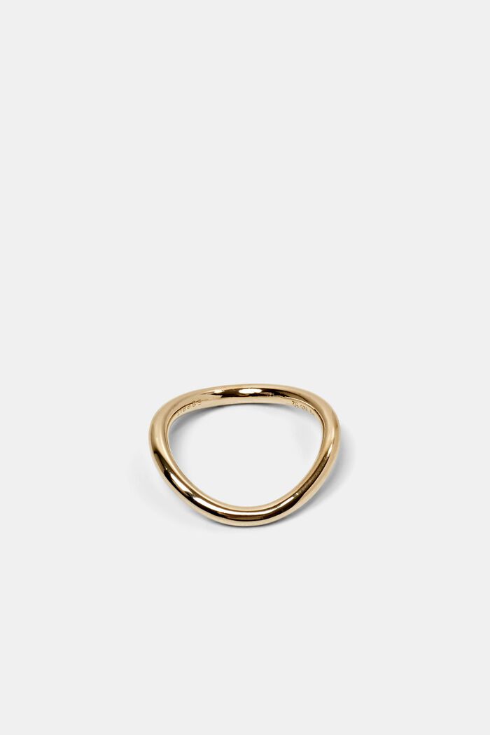 Falisty pierścionek w złotym odcieniu, GOLD, detail image number 0