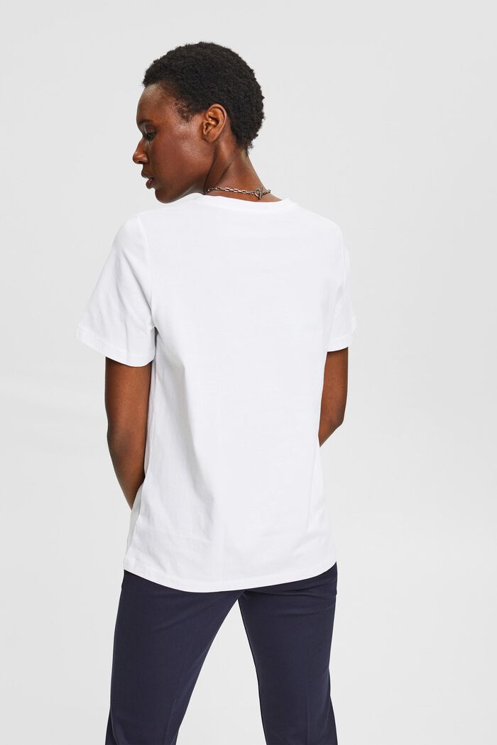 Koszulka basic w 100% z bawełny organicznej, WHITE, detail image number 3