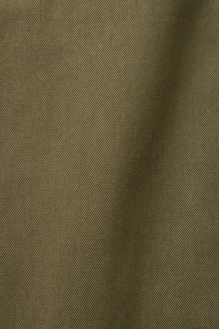 Sportowe, twillowe spodnie z wysokim stanem, KHAKI GREEN, detail image number 6