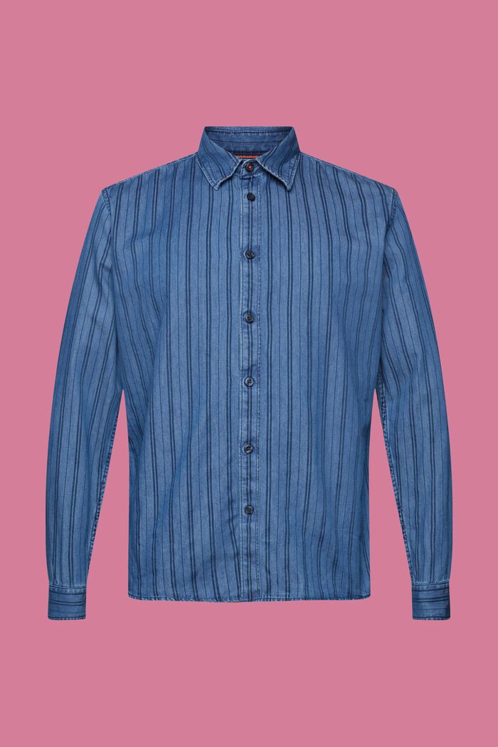 Dżinsowa koszula o fasonie slim fit z paskami, NAVY, detail image number 5