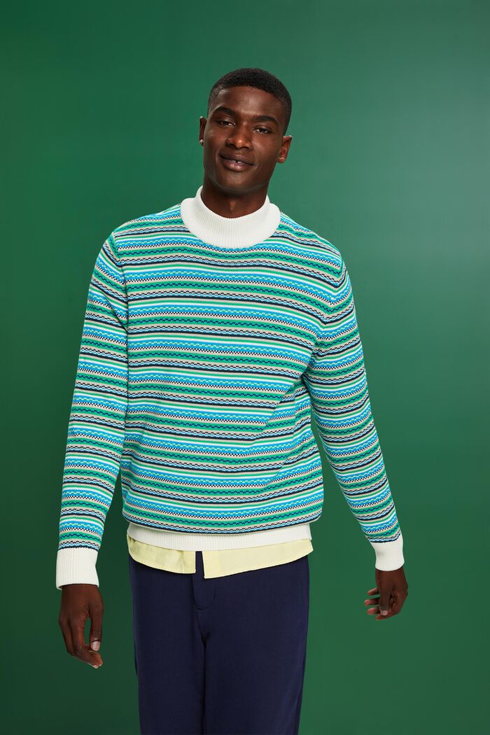 Żakardowy sweter z półgolfem z bawełny, ICE, detail image number 5