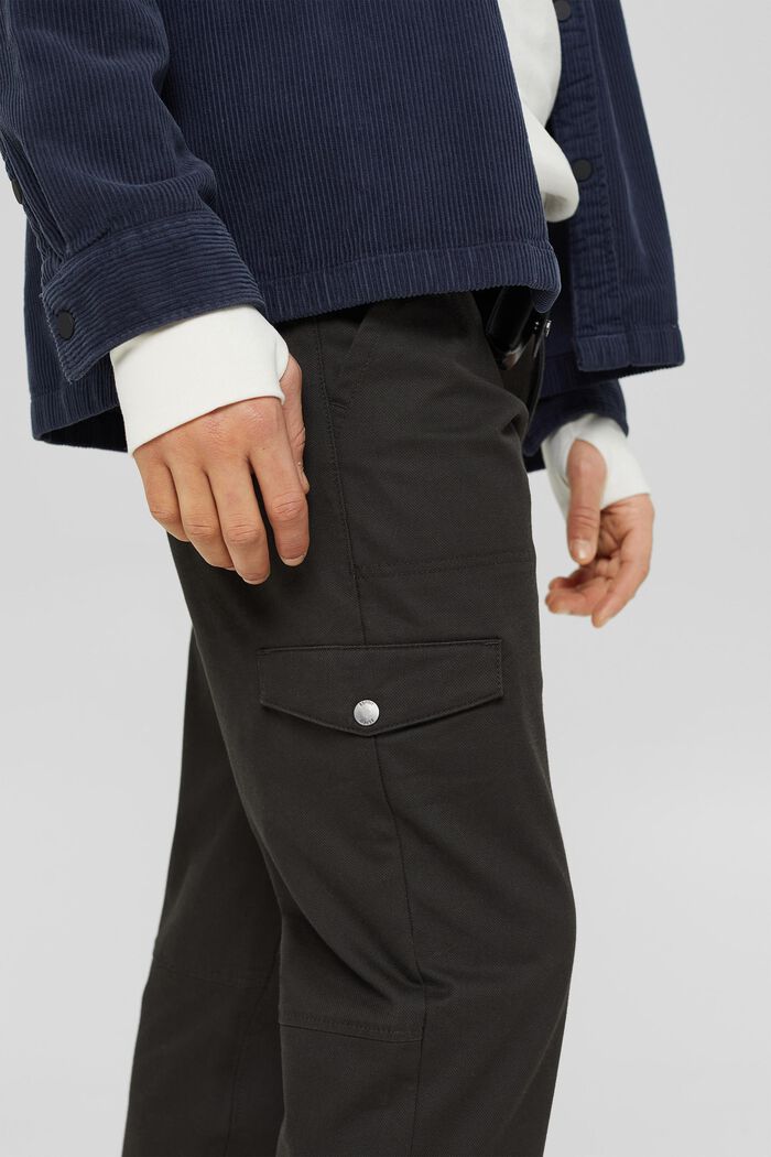 Spodnie w stylu cargo z mieszanki z bawełną ekologiczną, ANTHRACITE, detail image number 2