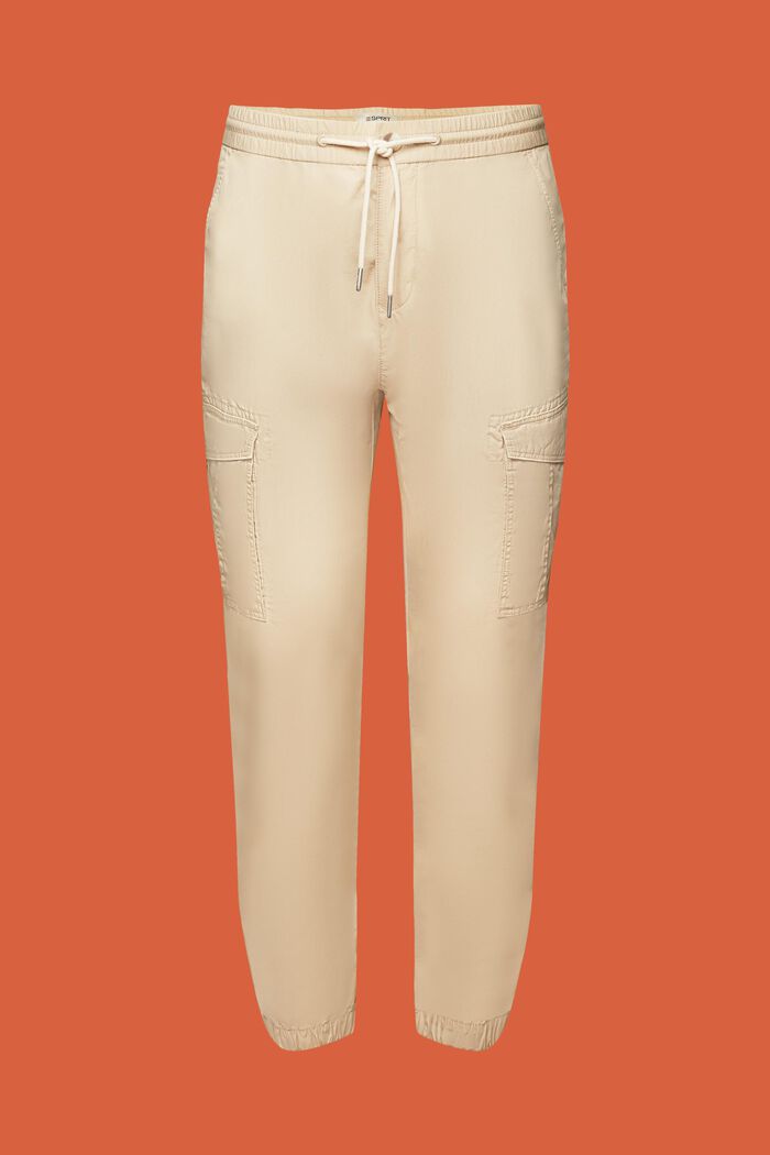 Spodnie bojówki na gumce, 100% bawełny, SAND, detail image number 7