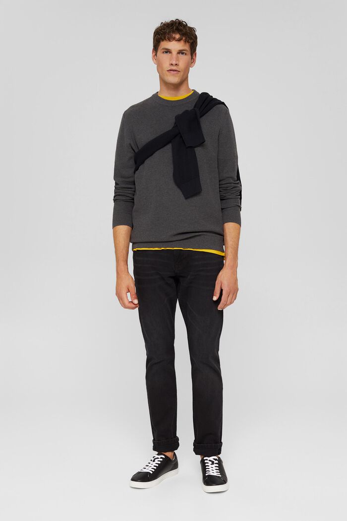Sweter z fakturą, 100% bawełny ekologicznej, DARK GREY, detail image number 1