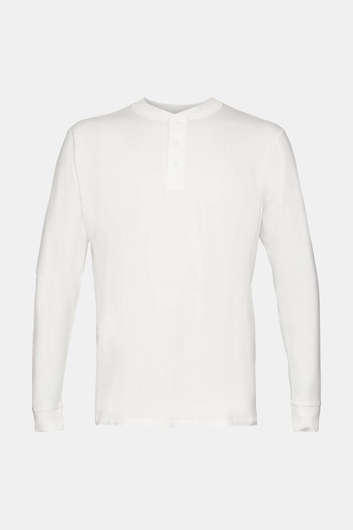 Koszulka z długim rękawem i guzikami, OFF WHITE, detail image number 7