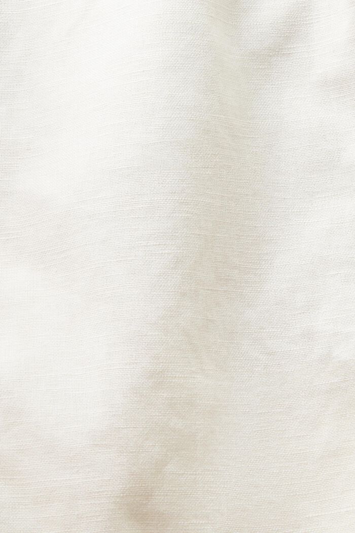 Szorty bermudy z bawełny i lnu, OFF WHITE, detail image number 6