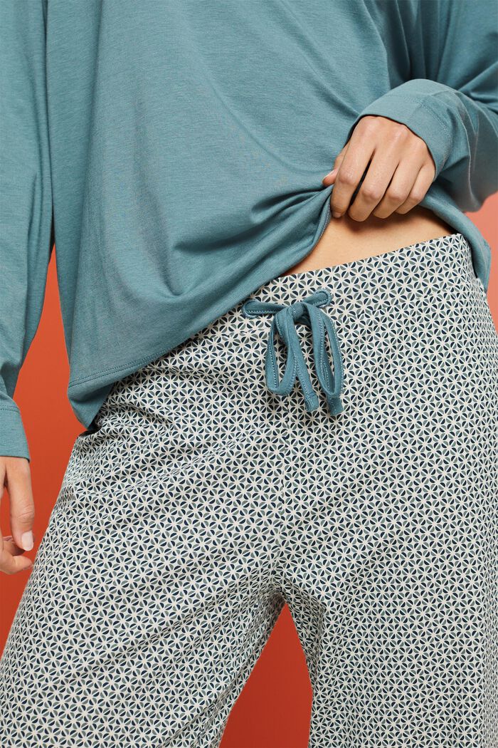 Długa piżama z dżerseju, NEW TEAL BLUE, detail image number 1