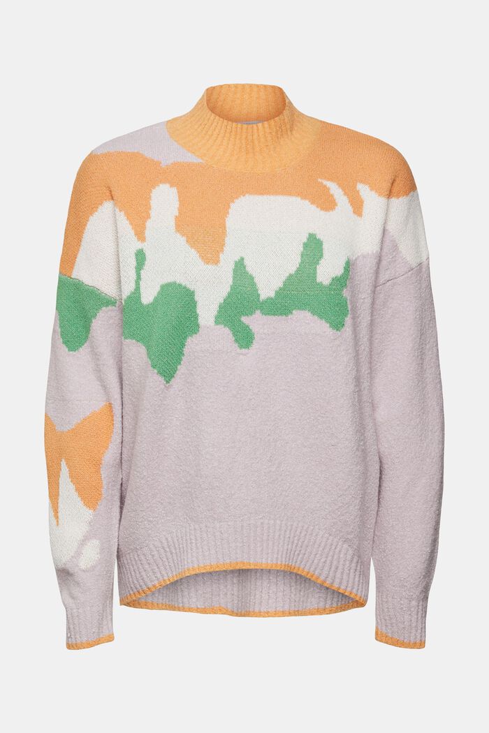 Kolorowy sweter z dzianiny, LAVENDER, overview