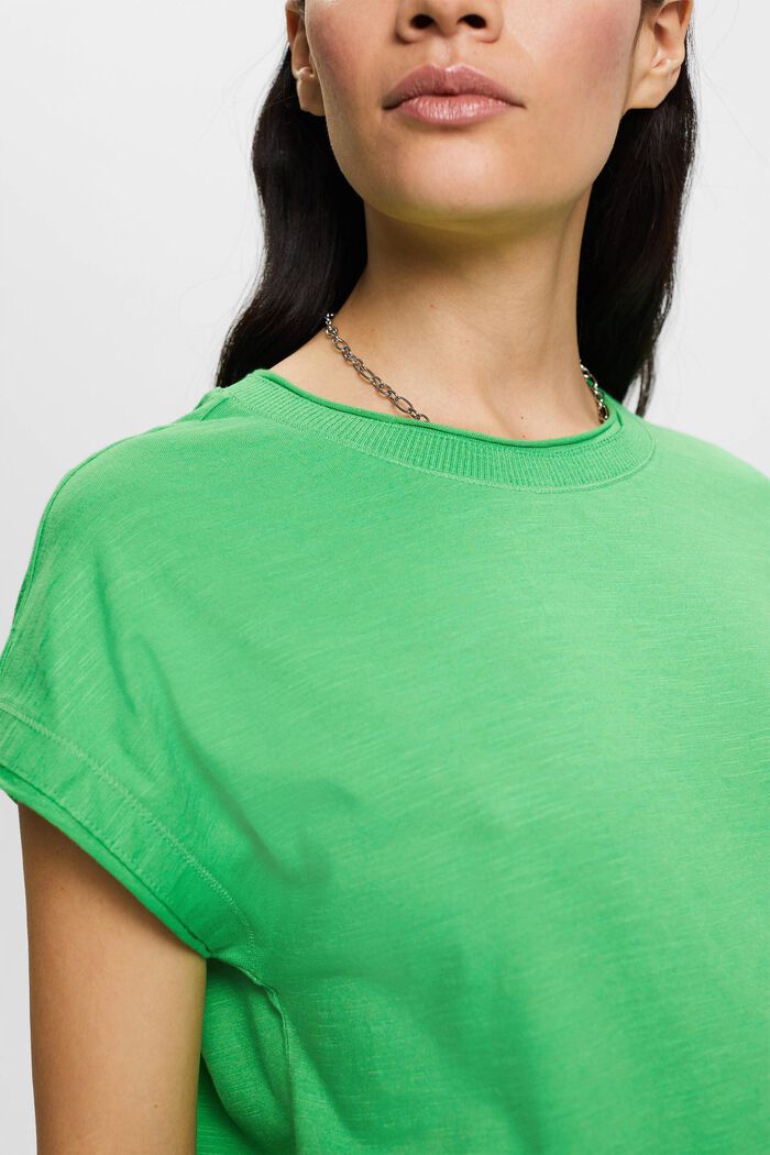 T-shirt z rolowanym brzegiem, GREEN, detail image number 2