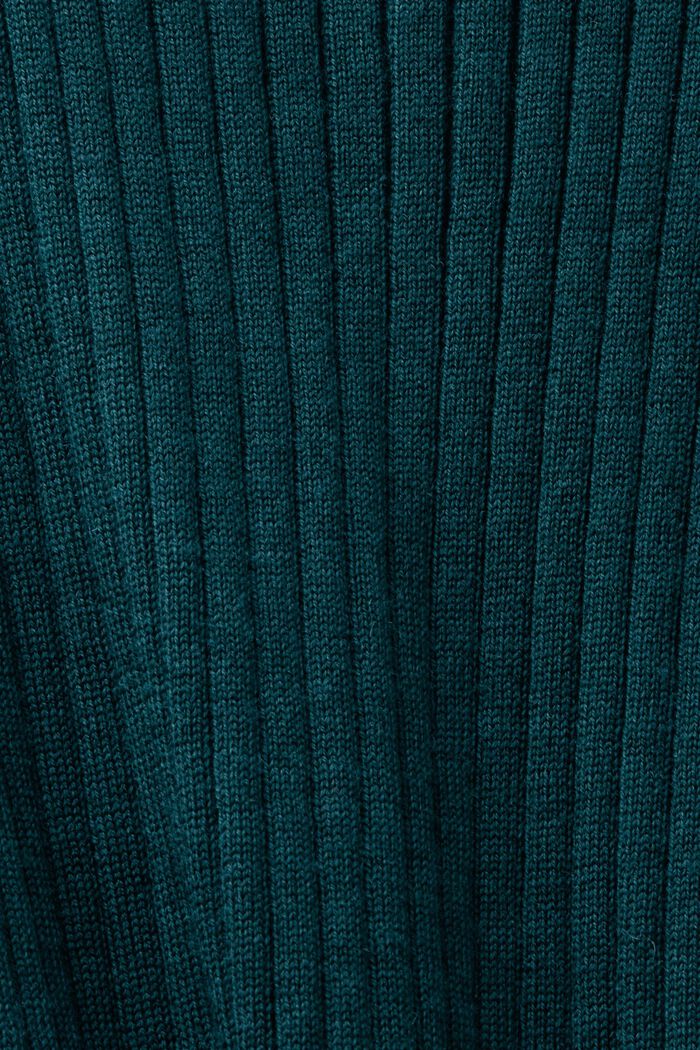 Sweter bez rękawów z delikatnej wełny merynosów, EMERALD GREEN, detail image number 5