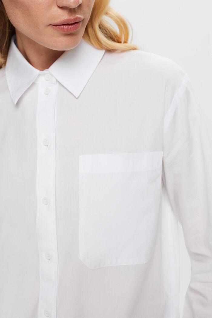 Bluzka koszulowa o luźnym kroju, 100% bawełny, WHITE, detail image number 2