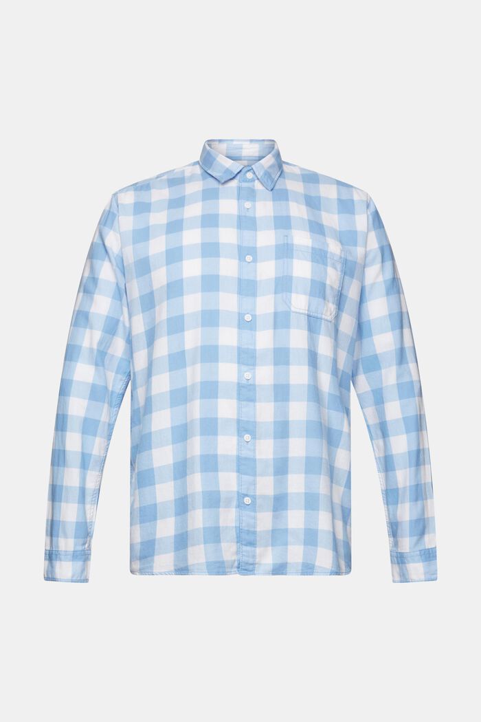 Flanelowa koszula w kratkę vichy ze zrównoważonej bawełny, BRIGHT BLUE, detail image number 8