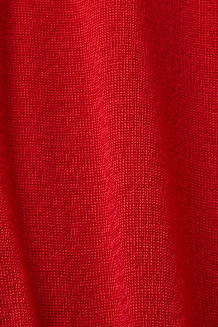 Sweter z półgolfem z wełny merynosowej, DARK RED, detail image number 5