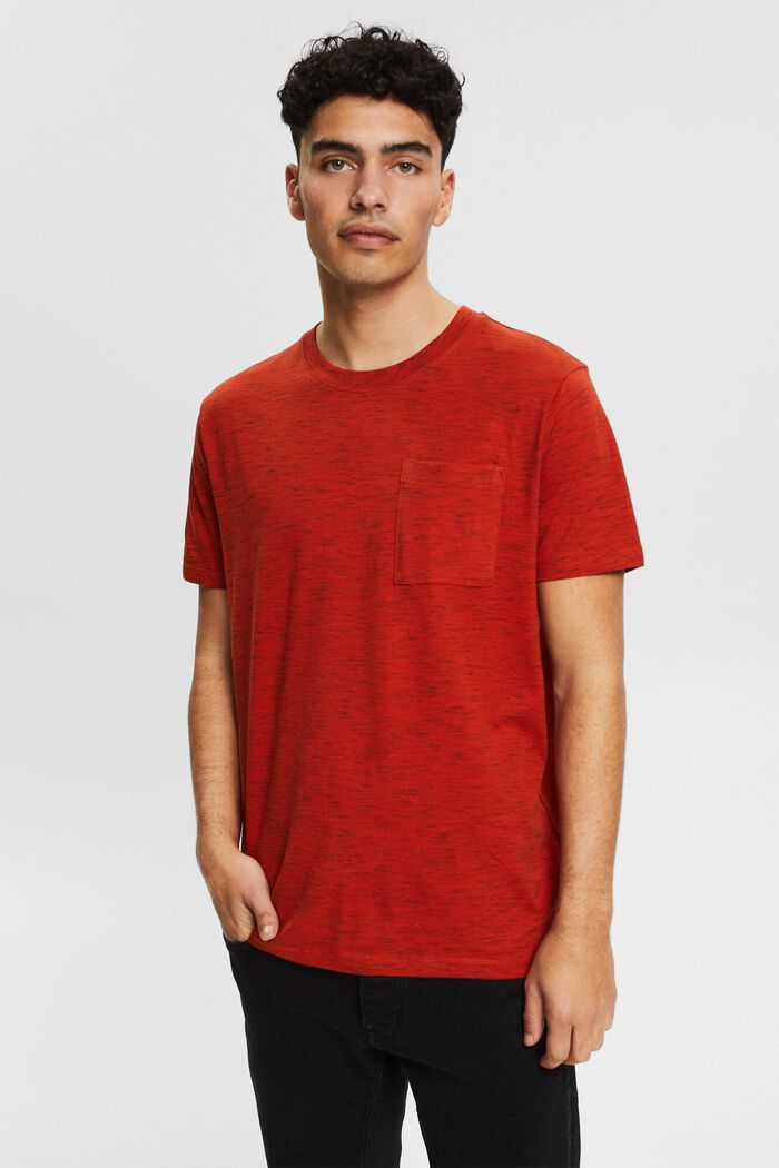 T-shirt z dżerseju z mieszanki bawełnianej, RED ORANGE, detail image number 0