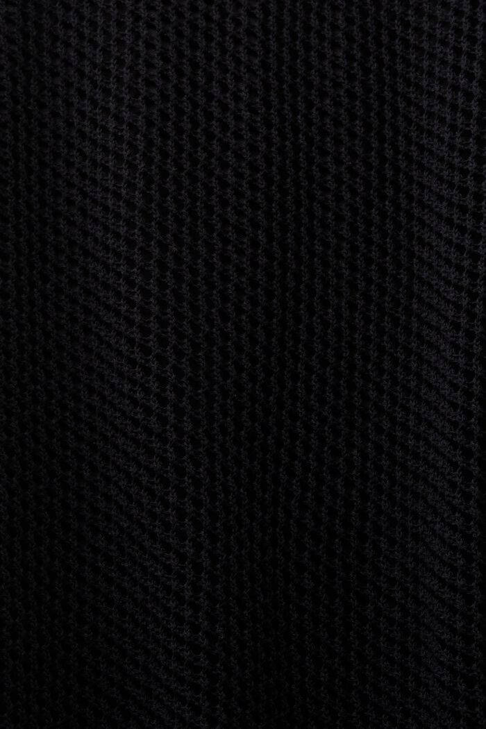 Sweter z łódkowym dekoltem z siateczki z logo, BLACK, detail image number 5