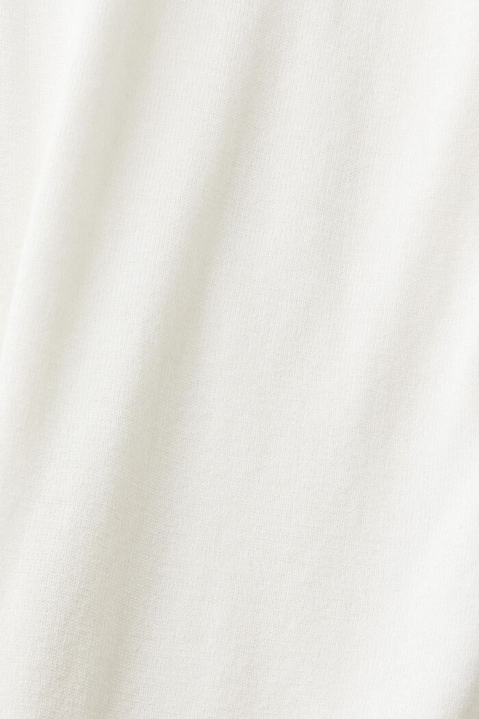Dzianinowy sweter z krótkim rękawem, OFF WHITE, detail image number 5