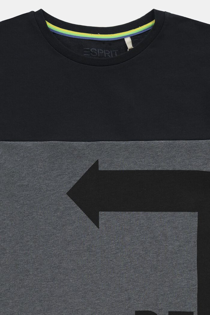 Dwukolorowy T-shirt, BLACK, detail image number 1