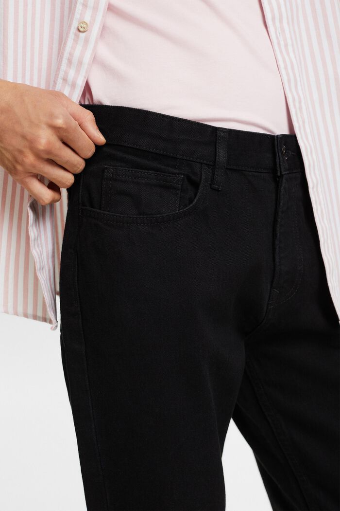 Dżinsy z prostymi nogawkami z bawełny ekologicznej, BLACK DARK WASHED, detail image number 3