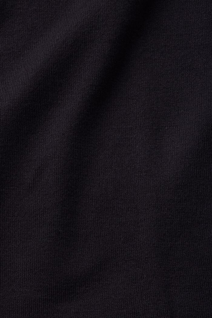 Sweter z zapięciem pod szyją i krótkim rękawem, BLACK, detail image number 5