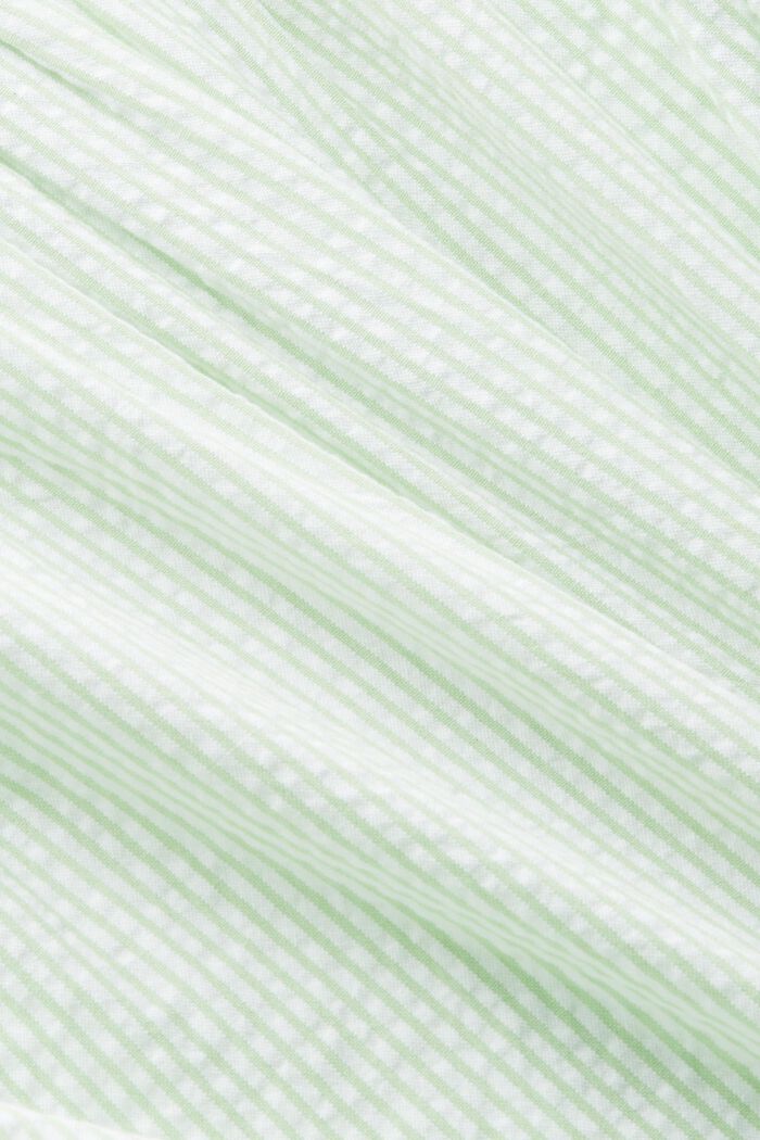 Bawełniana bluzka z dekoltem w serek w paski, LIGHT GREEN, detail image number 4