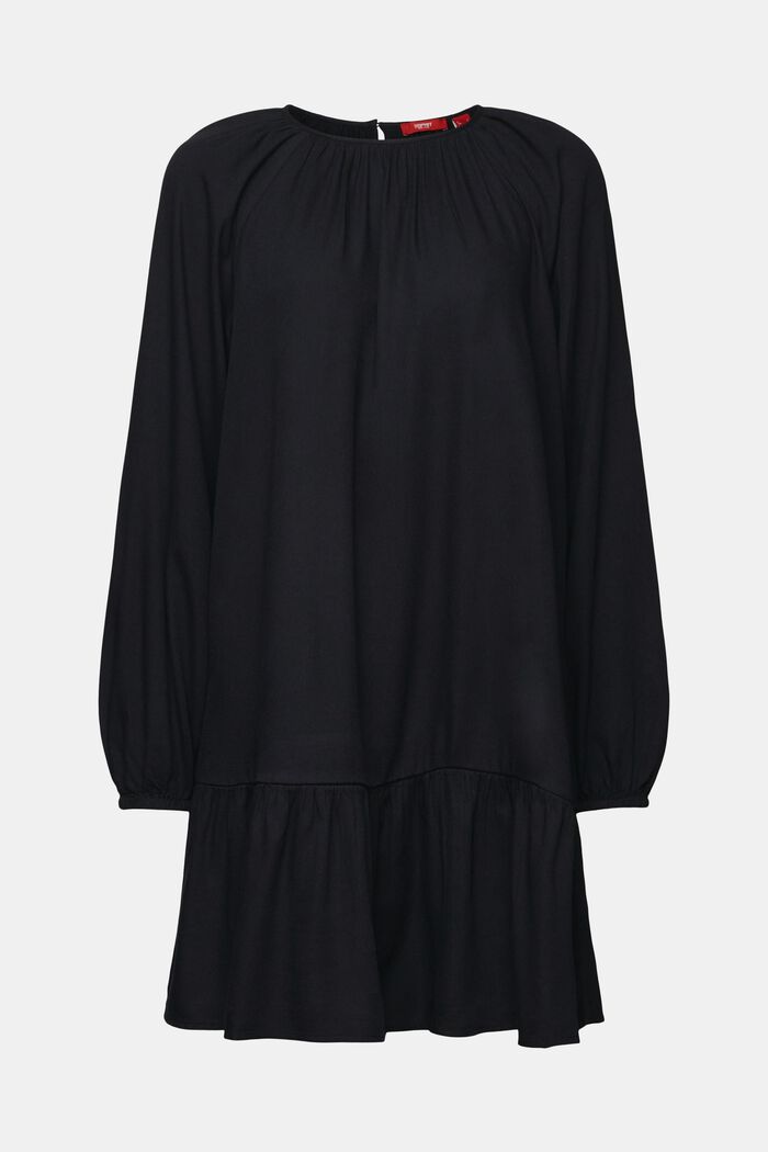 Sukienka z falbanami, mieszanka bawełniana, BLACK, detail image number 7