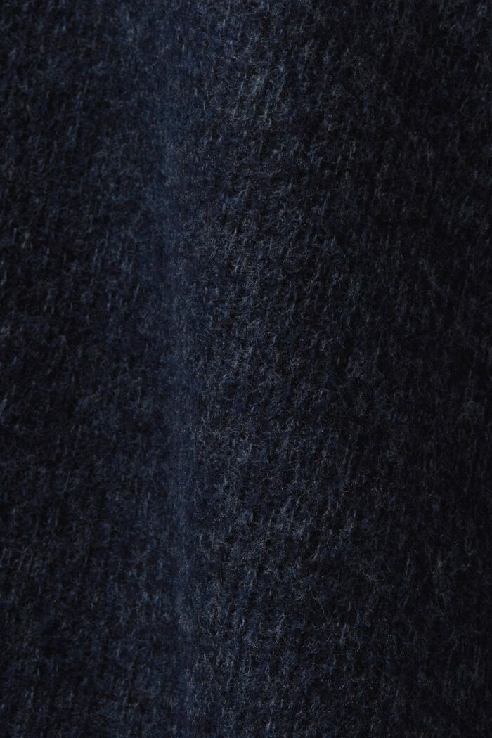 Bluza z kapturem ze szczotkowanej dzianiny w prążki, NAVY, detail image number 5