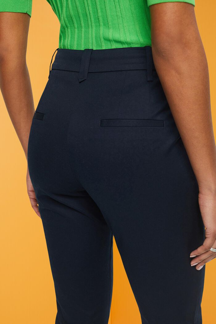 Spodnie slim fit z wysokim stanem, NAVY, detail image number 4