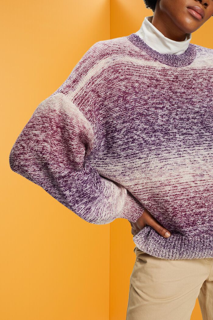 Dzianinowy sweter z muliny, DARK PURPLE, detail image number 2