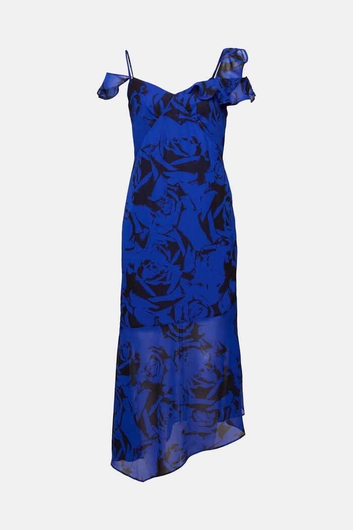 Szyfonowa sukienka midi z nadrukiem, BRIGHT BLUE, detail image number 6