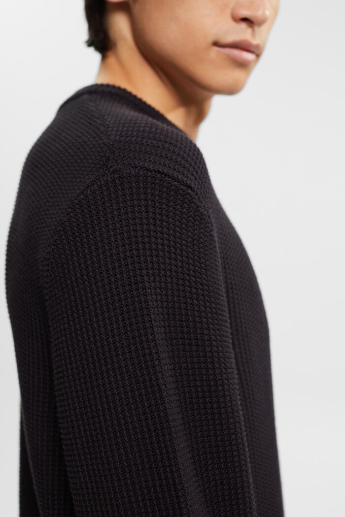 Sweter z czystej bawełny, BLACK, detail image number 0