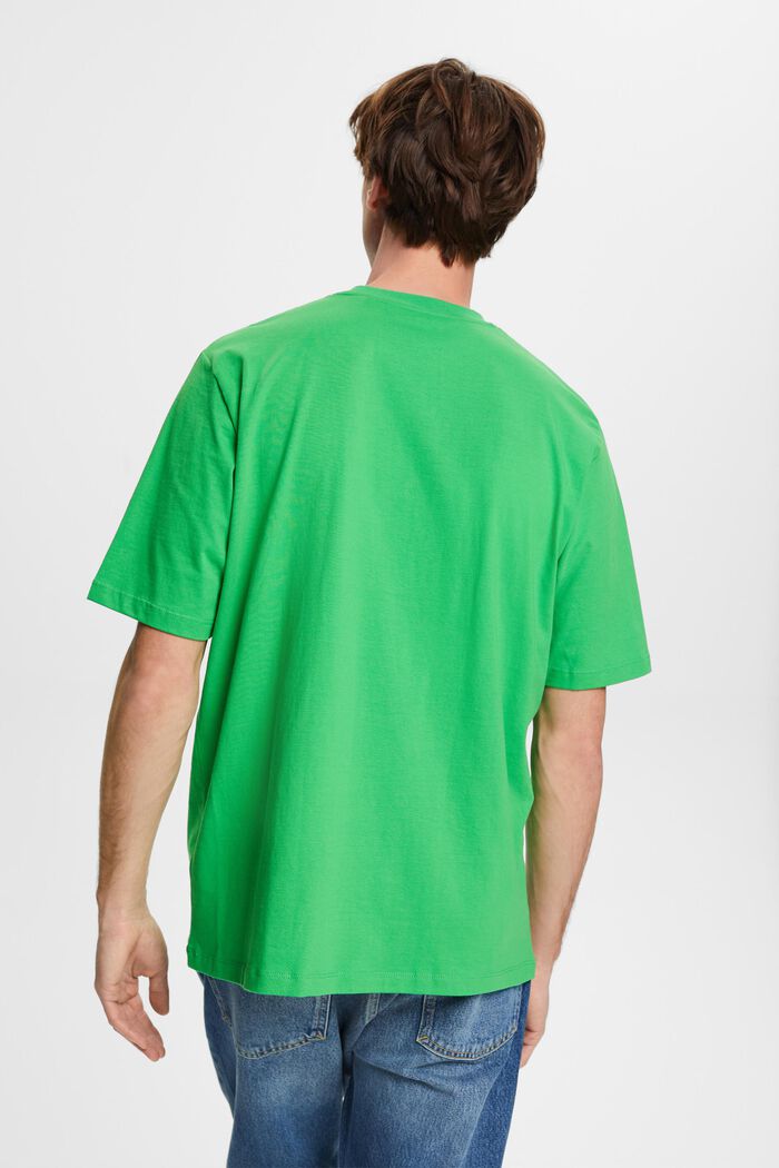 Koszulka bawełniana z okrągłym dekoltem, GREEN, detail image number 3
