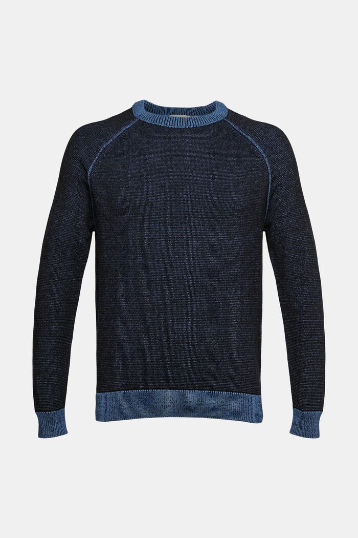 Melanżowy sweter z dzianiny, NAVY, detail image number 6